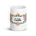 Cecilia Exclusive Name Art Piece Home Office Work Coffee Mug Mexican Spanish Pride Gift Cup One-Of-A-Kind Calligraphy White Glossy Mug | C15 Mexicada