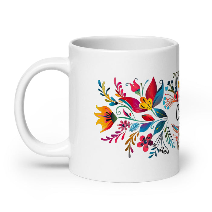 Cecilia Exclusive Name Art Piece Home Office Work Coffee Mug Mexican Spanish Pride Gift Cup One-Of-A-Kind Calligraphy White Glossy Mug | C17 Mexicada