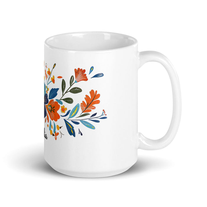 Cecilia Exclusive Name Art Piece Home Office Work Coffee Mug Mexican Spanish Pride Gift Cup One-Of-A-Kind Calligraphy White Glossy Mug | C19 Mexicada 15 oz