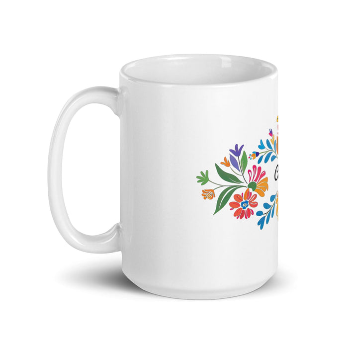 Cecilia Exclusive Name Art Piece Home Office Work Coffee Mug Mexican Spanish Pride Gift Cup One-Of-A-Kind Calligraphy White Glossy Mug | C2 Mexicada