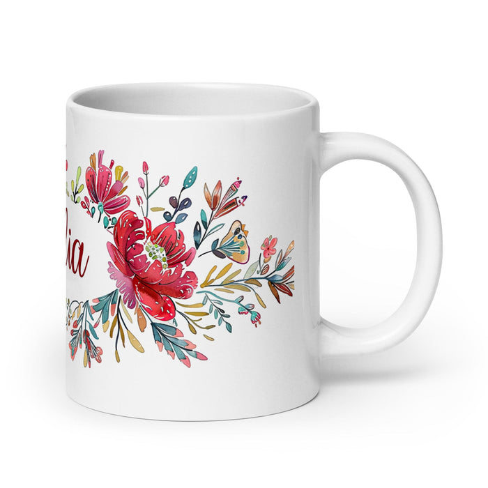 Cecilia Exclusive Name Art Piece Home Office Work Coffee Mug Mexican Spanish Pride Gift Cup One-Of-A-Kind Calligraphy White Glossy Mug | C21 Mexicada 20 oz