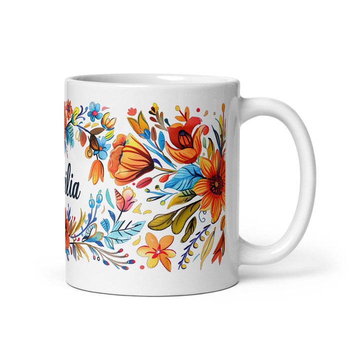 Cecilia Exclusive Name Art Piece Home Office Work Coffee Mug Mexican Spanish Pride Gift Cup One-Of-A-Kind Calligraphy White Glossy Mug | C22 Mexicada 11 oz