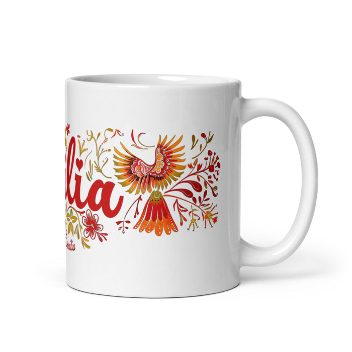 Cecilia Exclusive Name Art Piece Home Office Work Coffee Mug Mexican Spanish Pride Gift Cup One-Of-A-Kind Calligraphy White Glossy Mug | C24 Mexicada 11 oz