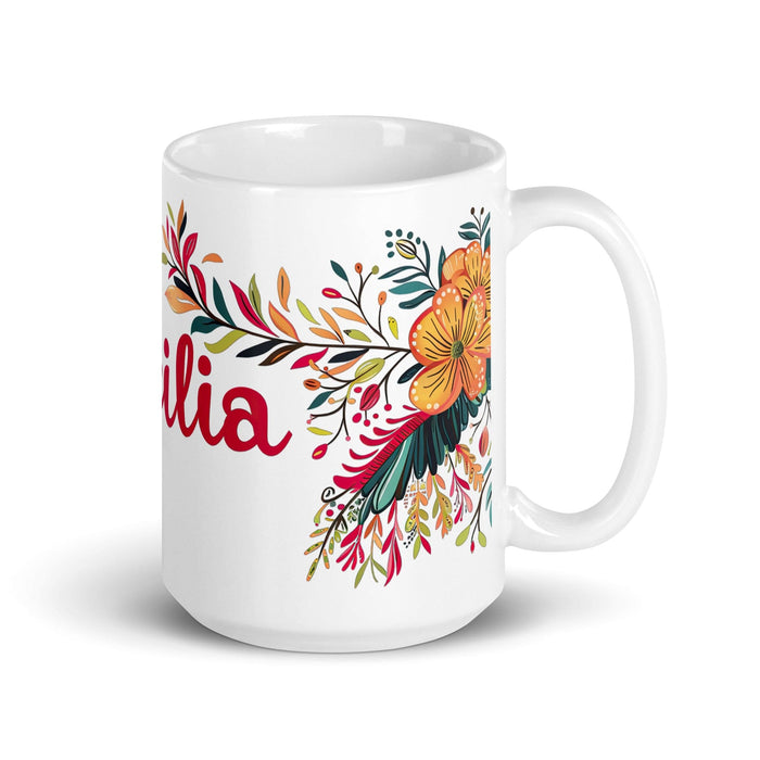 Cecilia Exclusive Name Art Piece Home Office Work Coffee Mug Mexican Spanish Pride Gift Cup One-Of-A-Kind Calligraphy White Glossy Mug | C26 Mexicada 15 oz