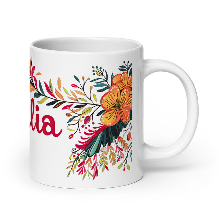 Cecilia Exclusive Name Art Piece Home Office Work Coffee Mug Mexican Spanish Pride Gift Cup One-Of-A-Kind Calligraphy White Glossy Mug | C26 Mexicada 20 oz