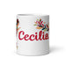 Cecilia Exclusive Name Art Piece Home Office Work Coffee Mug Mexican Spanish Pride Gift Cup One-Of-A-Kind Calligraphy White Glossy Mug | C26 Mexicada