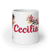 Cecilia Exclusive Name Art Piece Home Office Work Coffee Mug Mexican Spanish Pride Gift Cup One-Of-A-Kind Calligraphy White Glossy Mug | C26 Mexicada