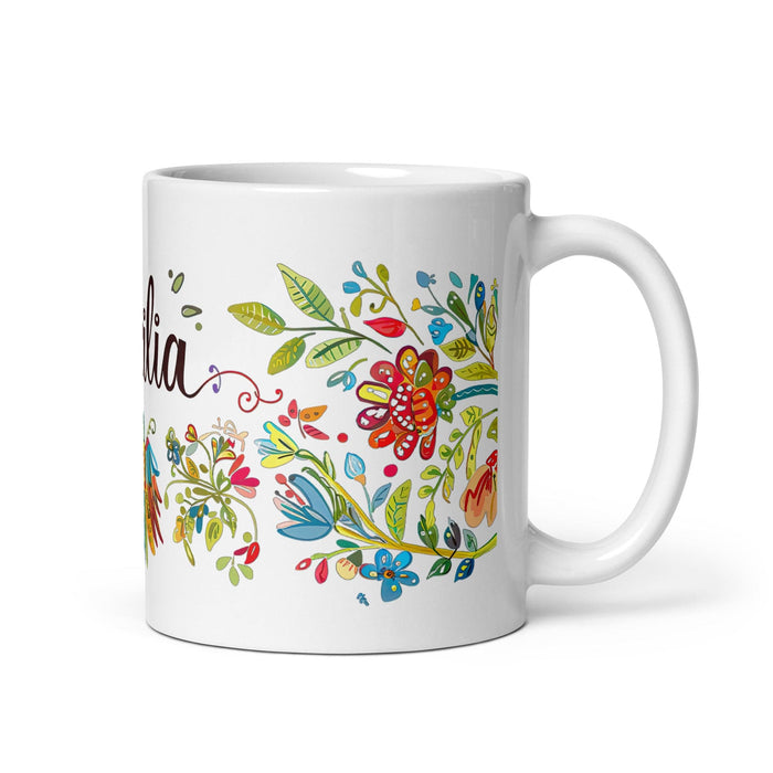 Cecilia Exclusive Name Art Piece Home Office Work Coffee Mug Mexican Spanish Pride Gift Cup One-Of-A-Kind Calligraphy White Glossy Mug | C3 Mexicada 11 oz