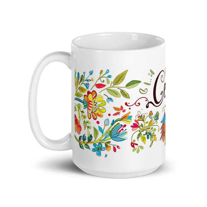 Cecilia Exclusive Name Art Piece Home Office Work Coffee Mug Mexican Spanish Pride Gift Cup One-Of-A-Kind Calligraphy White Glossy Mug | C3 Mexicada