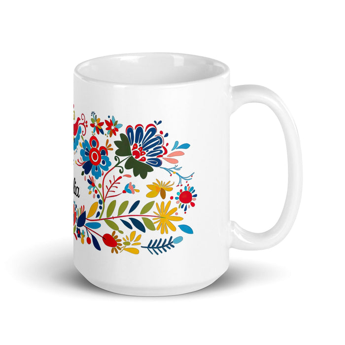 Cecilia Exclusive Name Art Piece Home Office Work Coffee Mug Mexican Spanish Pride Gift Cup One-Of-A-Kind Calligraphy White Glossy Mug | C6 Mexicada 15 oz