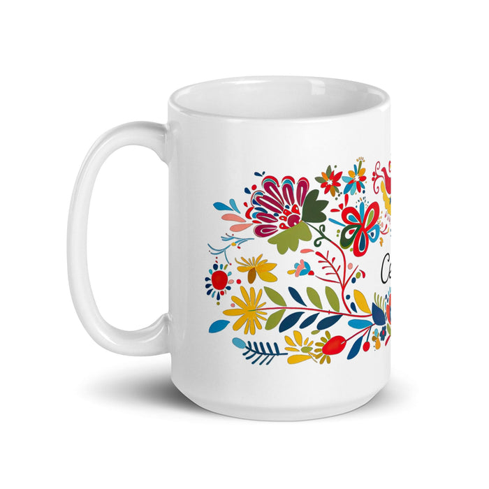 Cecilia Exclusive Name Art Piece Home Office Work Coffee Mug Mexican Spanish Pride Gift Cup One-Of-A-Kind Calligraphy White Glossy Mug | C6 Mexicada