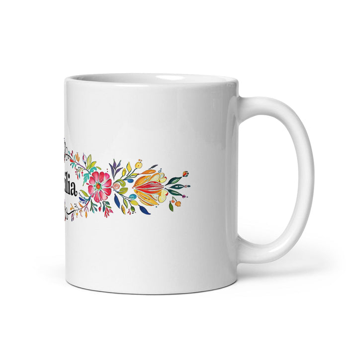 Cecilia Exclusive Name Art Piece Home Office Work Coffee Mug Mexican Spanish Pride Gift Cup One-Of-A-Kind Calligraphy White Glossy Mug | C9 Mexicada 11 oz