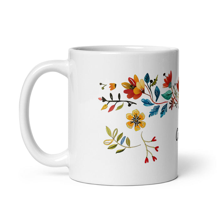 Celeste Exclusive Name Art Piece Home Office Work Coffee Mug Mexican Spanish Pride Gift Cup One-Of-A-Kind Calligraphy White Glossy Mug | C10 Mexicada