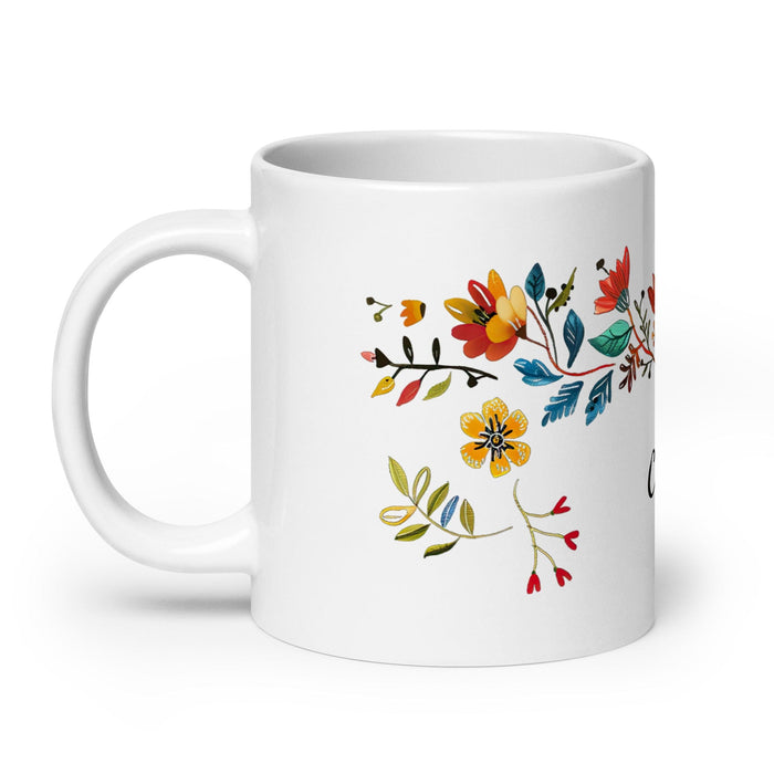 Celeste Exclusive Name Art Piece Home Office Work Coffee Mug Mexican Spanish Pride Gift Cup One-Of-A-Kind Calligraphy White Glossy Mug | C10 Mexicada