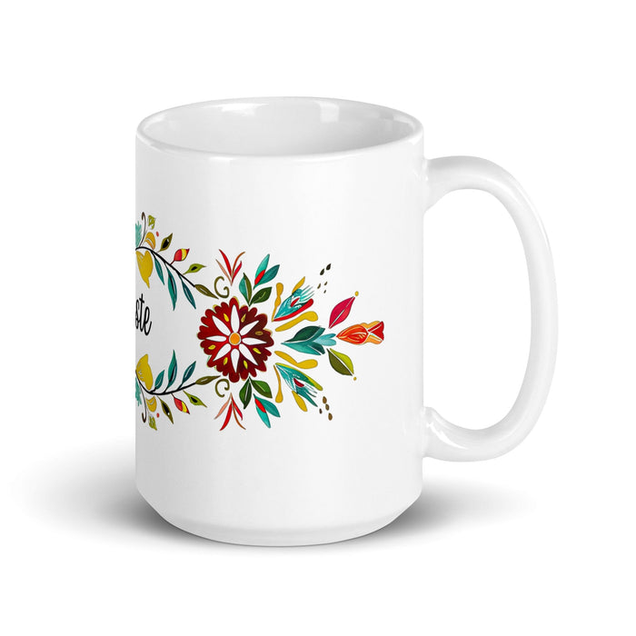 Celeste Exclusive Name Art Piece Home Office Work Coffee Mug Mexican Spanish Pride Gift Cup One-Of-A-Kind Calligraphy White Glossy Mug | C11 Mexicada 15 oz