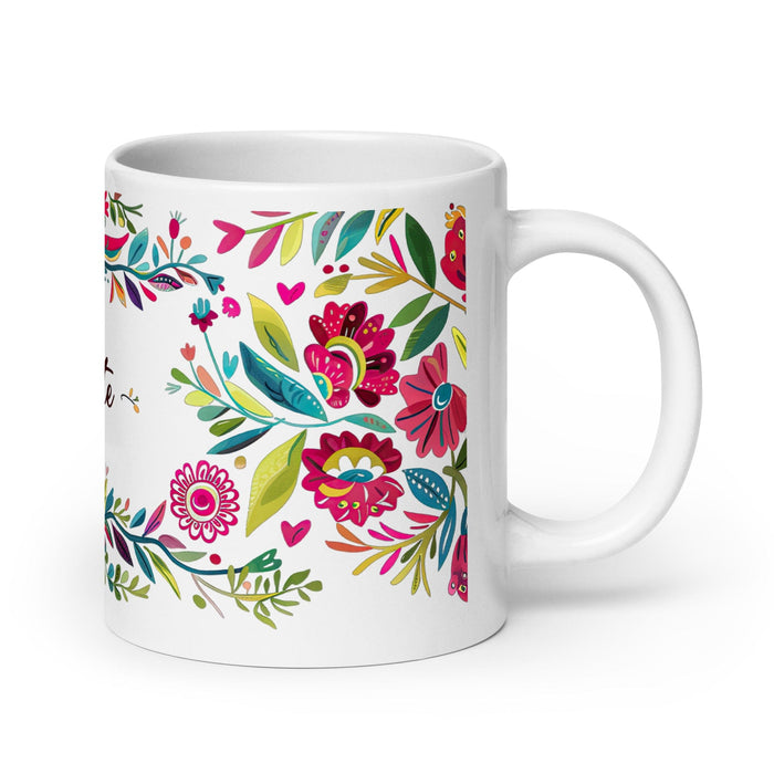 Celeste Exclusive Name Art Piece Home Office Work Coffee Mug Mexican Spanish Pride Gift Cup One-Of-A-Kind Calligraphy White Glossy Mug | C12 Mexicada 20 oz