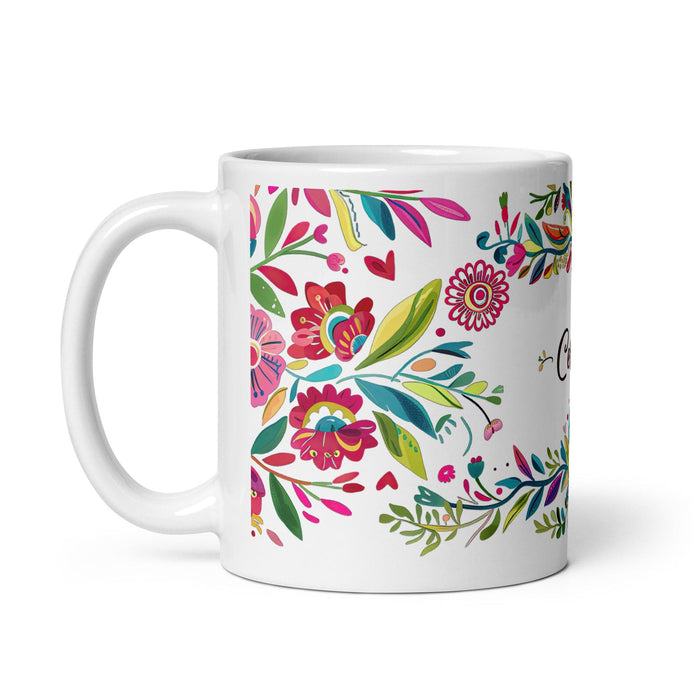 Celeste Exclusive Name Art Piece Home Office Work Coffee Mug Mexican Spanish Pride Gift Cup One-Of-A-Kind Calligraphy White Glossy Mug | C12 Mexicada