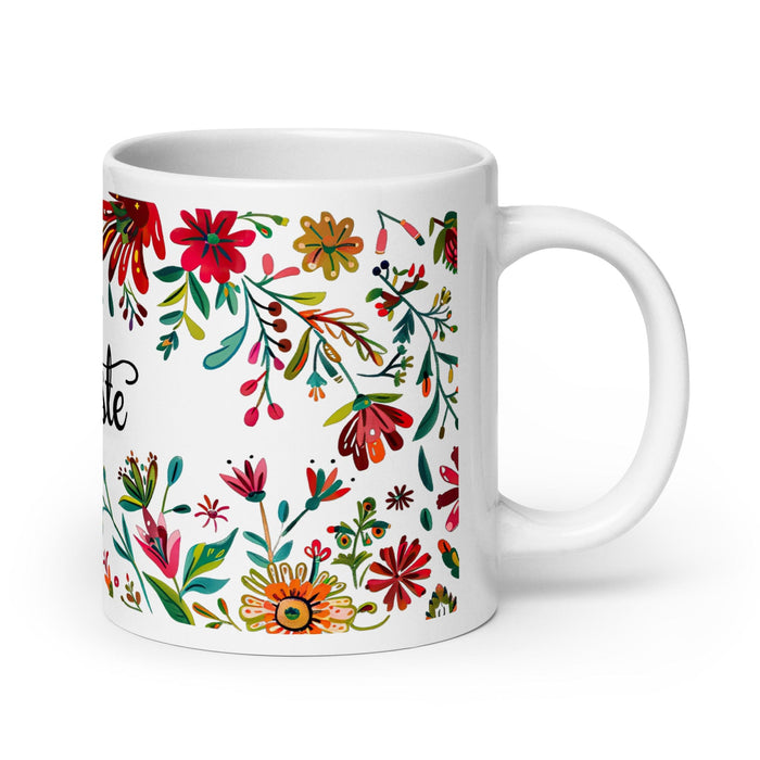 Celeste Exclusive Name Art Piece Home Office Work Coffee Mug Mexican Spanish Pride Gift Cup One-Of-A-Kind Calligraphy White Glossy Mug | C13 Mexicada 20 oz