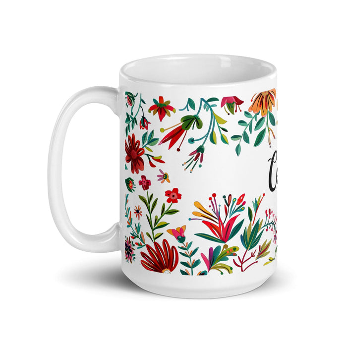 Celeste Exclusive Name Art Piece Home Office Work Coffee Mug Mexican Spanish Pride Gift Cup One-Of-A-Kind Calligraphy White Glossy Mug | C13 Mexicada