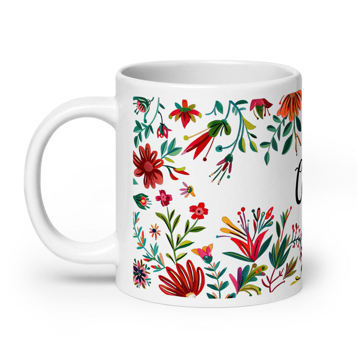 Celeste Exclusive Name Art Piece Home Office Work Coffee Mug Mexican Spanish Pride Gift Cup One-Of-A-Kind Calligraphy White Glossy Mug | C13 Mexicada