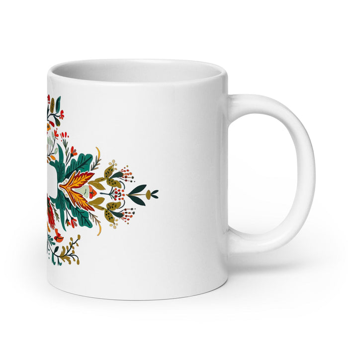 Celeste Exclusive Name Art Piece Home Office Work Coffee Mug Mexican Spanish Pride Gift Cup One-Of-A-Kind Calligraphy White Glossy Mug | C14 Mexicada 20 oz