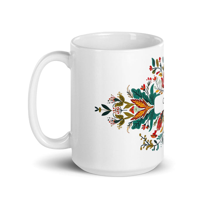 Celeste Exclusive Name Art Piece Home Office Work Coffee Mug Mexican Spanish Pride Gift Cup One-Of-A-Kind Calligraphy White Glossy Mug | C14 Mexicada