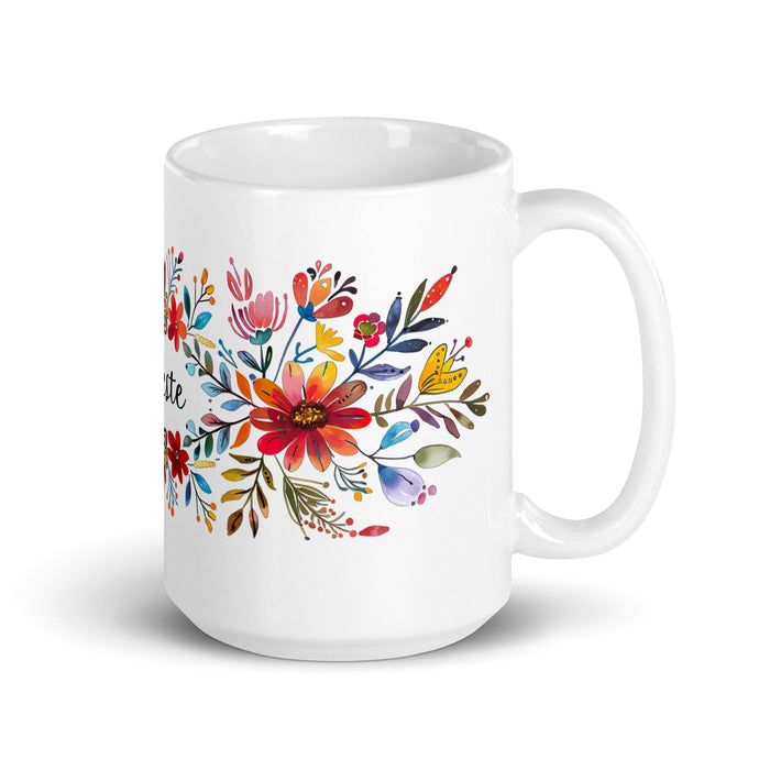 Celeste Exclusive Name Art Piece Home Office Work Coffee Mug Mexican Spanish Pride Gift Cup One-Of-A-Kind Calligraphy White Glossy Mug | C2 Mexicada 15 oz