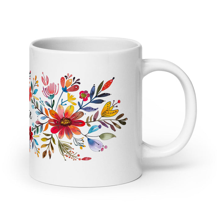 Celeste Exclusive Name Art Piece Home Office Work Coffee Mug Mexican Spanish Pride Gift Cup One-Of-A-Kind Calligraphy White Glossy Mug | C2 Mexicada 20 oz