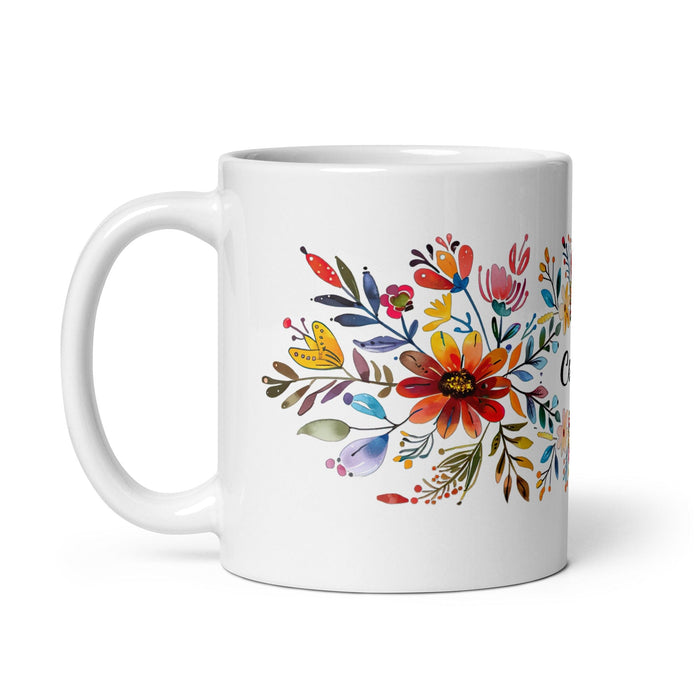 Celeste Exclusive Name Art Piece Home Office Work Coffee Mug Mexican Spanish Pride Gift Cup One-Of-A-Kind Calligraphy White Glossy Mug | C2 Mexicada