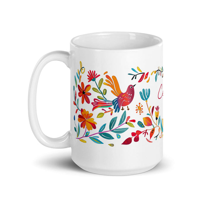 Celeste Exclusive Name Art Piece Home Office Work Coffee Mug Mexican Spanish Pride Gift Cup One-Of-A-Kind Calligraphy White Glossy Mug | C20 Mexicada