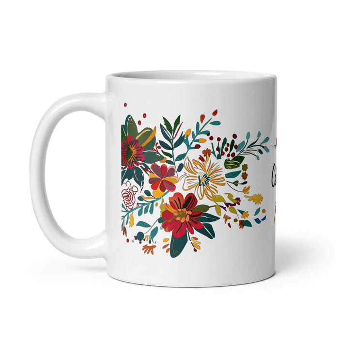 Celeste Exclusive Name Art Piece Home Office Work Coffee Mug Mexican Spanish Pride Gift Cup One-Of-A-Kind Calligraphy White Glossy Mug | C21 Mexicada