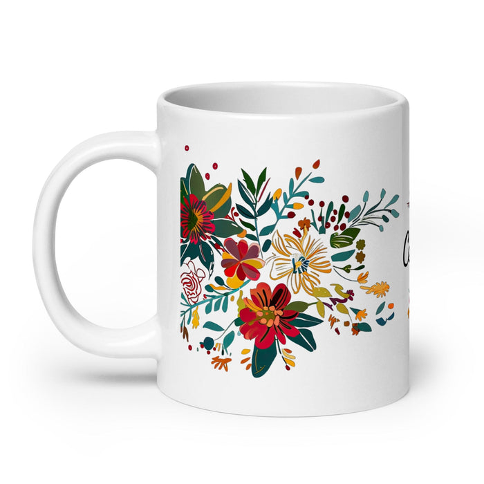 Celeste Exclusive Name Art Piece Home Office Work Coffee Mug Mexican Spanish Pride Gift Cup One-Of-A-Kind Calligraphy White Glossy Mug | C21 Mexicada