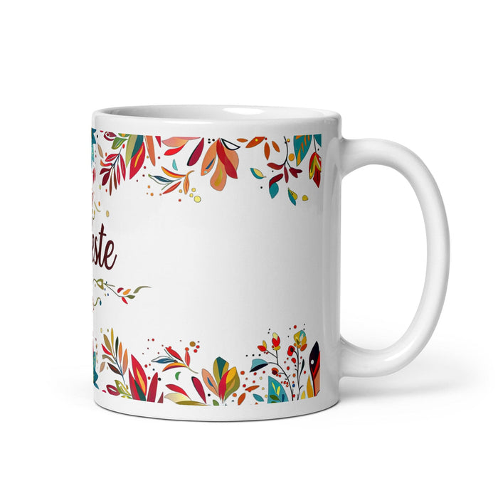 Celeste Exclusive Name Art Piece Home Office Work Coffee Mug Mexican Spanish Pride Gift Cup One-Of-A-Kind Calligraphy White Glossy Mug | C4 Mexicada 11 oz