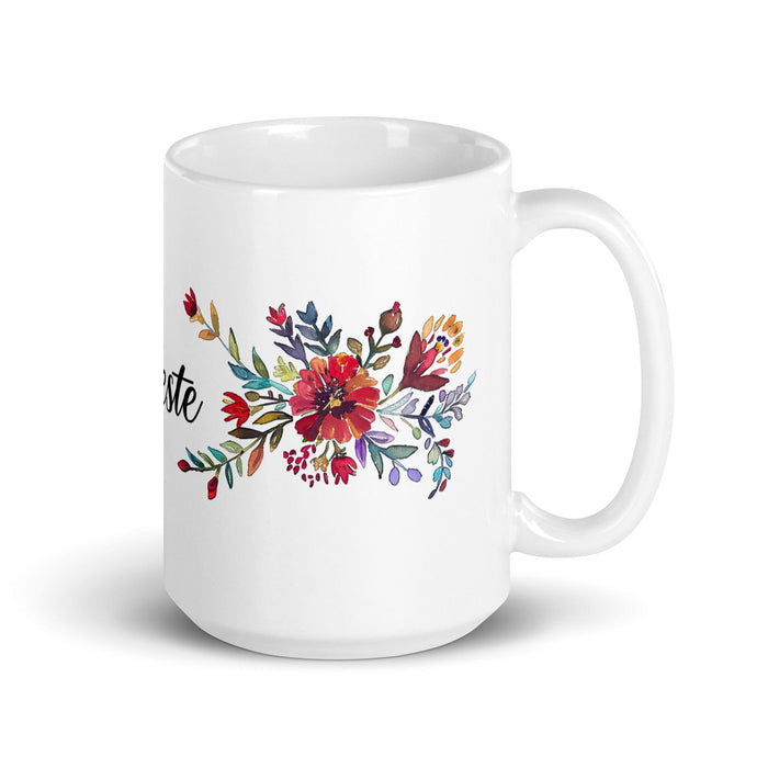 Celeste Exclusive Name Art Piece Home Office Work Coffee Mug Mexican Spanish Pride Gift Cup One-Of-A-Kind Calligraphy White Glossy Mug | C5 Mexicada 15 oz