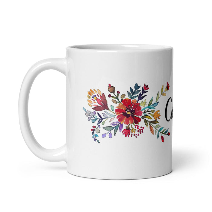 Celeste Exclusive Name Art Piece Home Office Work Coffee Mug Mexican Spanish Pride Gift Cup One-Of-A-Kind Calligraphy White Glossy Mug | C5 Mexicada