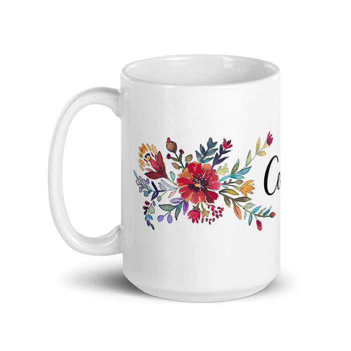 Celeste Exclusive Name Art Piece Home Office Work Coffee Mug Mexican Spanish Pride Gift Cup One-Of-A-Kind Calligraphy White Glossy Mug | C5 Mexicada