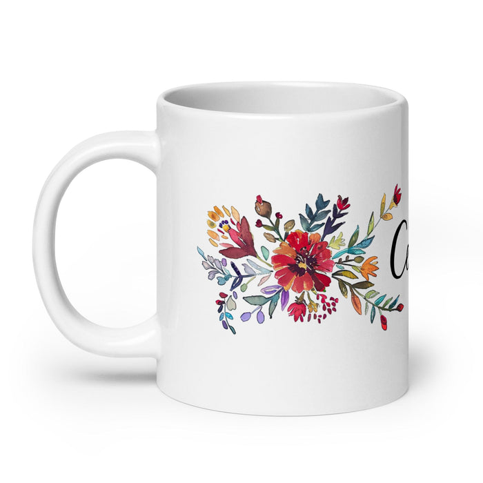 Celeste Exclusive Name Art Piece Home Office Work Coffee Mug Mexican Spanish Pride Gift Cup One-Of-A-Kind Calligraphy White Glossy Mug | C5 Mexicada