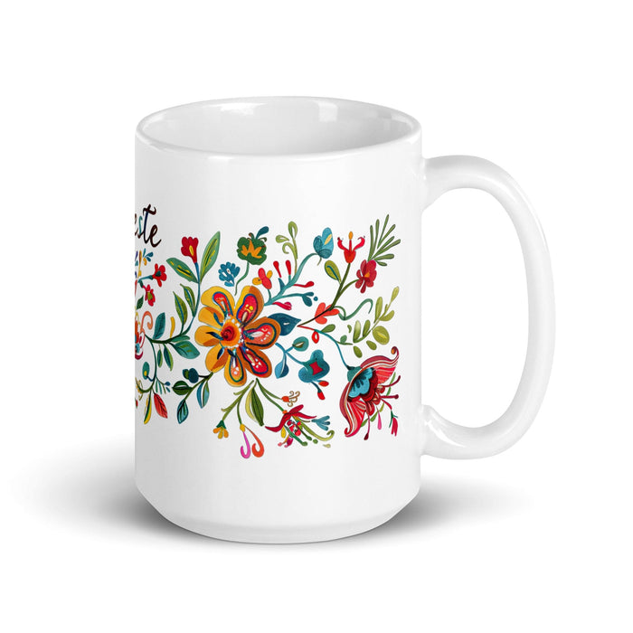 Celeste Exclusive Name Art Piece Home Office Work Coffee Mug Mexican Spanish Pride Gift Cup One-Of-A-Kind Calligraphy White Glossy Mug | C8 Mexicada 15 oz