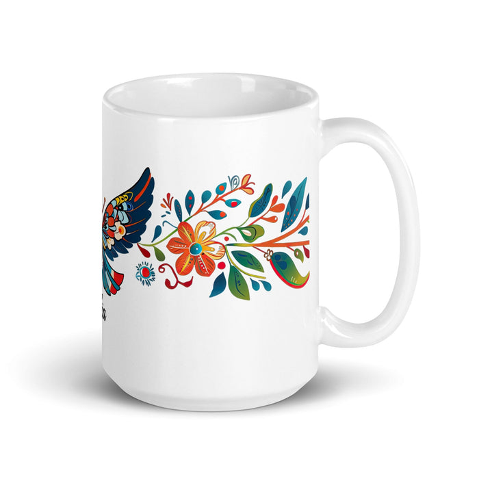 Celia Exclusive Name Art Piece Home Office Work Coffee Mug Mexican Spanish Pride Gift Cup One-Of-A-Kind Calligraphy White Glossy Mug | C12 Mexicada 15 oz