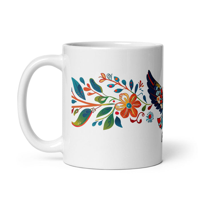 Celia Exclusive Name Art Piece Home Office Work Coffee Mug Mexican Spanish Pride Gift Cup One-Of-A-Kind Calligraphy White Glossy Mug | C12 Mexicada