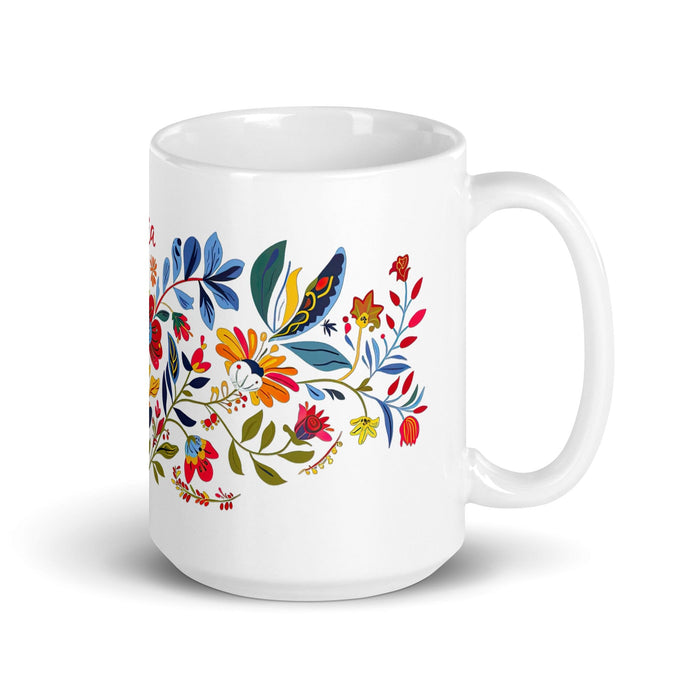 Celia Exclusive Name Art Piece Home Office Work Coffee Mug Mexican Spanish Pride Gift Cup One-Of-A-Kind Calligraphy White Glossy Mug | C14 Mexicada 15 oz