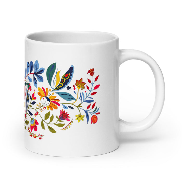 Celia Exclusive Name Art Piece Home Office Work Coffee Mug Mexican Spanish Pride Gift Cup One-Of-A-Kind Calligraphy White Glossy Mug | C14 Mexicada 20 oz