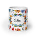 Celia Exclusive Name Art Piece Home Office Work Coffee Mug Mexican Spanish Pride Gift Cup One-Of-A-Kind Calligraphy White Glossy Mug | C15 Mexicada