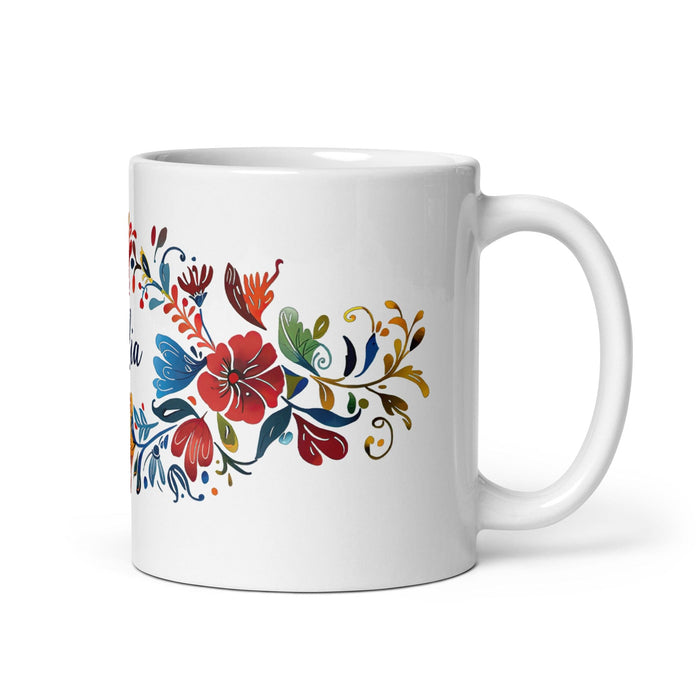 Celia Exclusive Name Art Piece Home Office Work Coffee Mug Mexican Spanish Pride Gift Cup One-Of-A-Kind Calligraphy White Glossy Mug | C16 Mexicada 11 oz