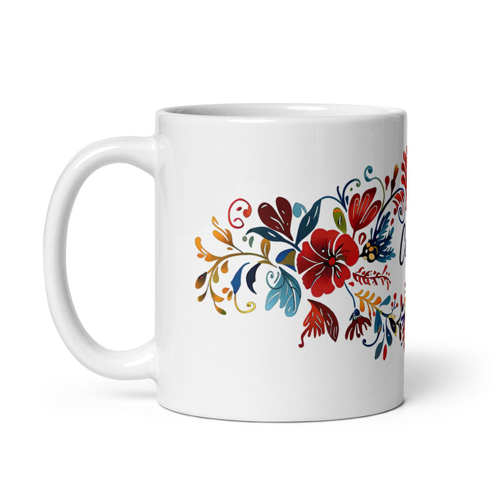 Celia Exclusive Name Art Piece Home Office Work Coffee Mug Mexican Spanish Pride Gift Cup One-Of-A-Kind Calligraphy White Glossy Mug | C16 Mexicada