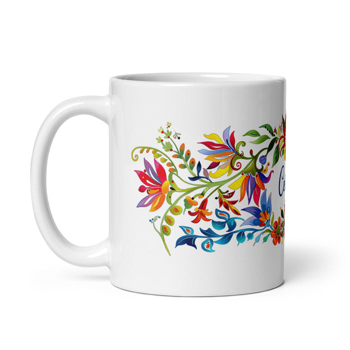 Celia Exclusive Name Art Piece Home Office Work Coffee Mug Mexican Spanish Pride Gift Cup One-Of-A-Kind Calligraphy White Glossy Mug | C17 Mexicada