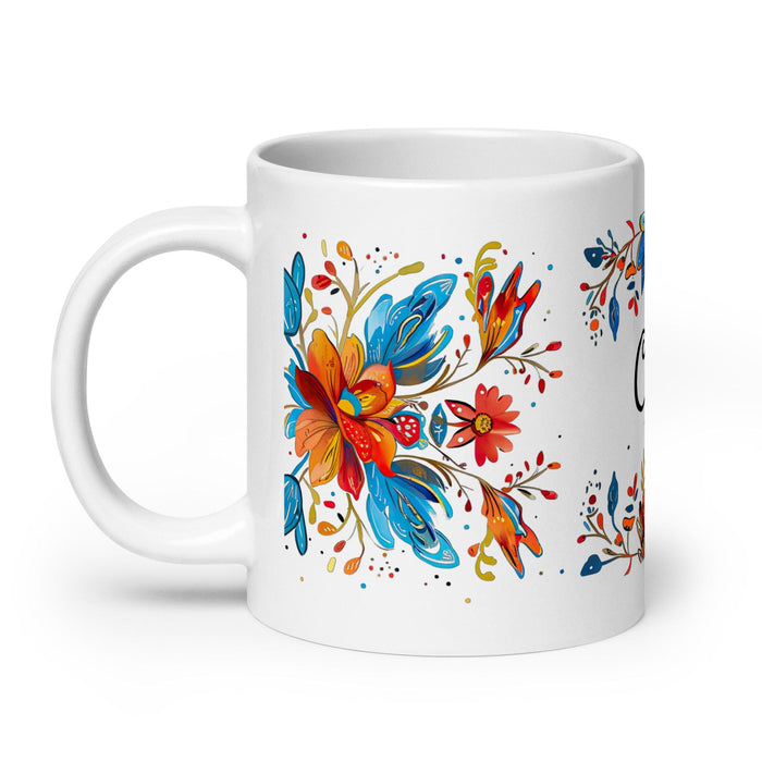 Celia Exclusive Name Art Piece Home Office Work Coffee Mug Mexican Spanish Pride Gift Cup One-Of-A-Kind Calligraphy White Glossy Mug | C18 Mexicada