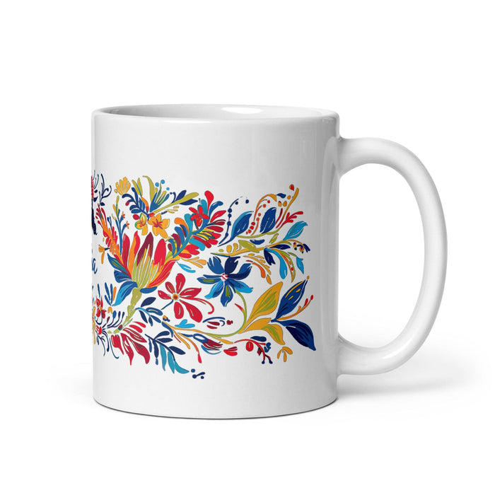 Celia Exclusive Name Art Piece Home Office Work Coffee Mug Mexican Spanish Pride Gift Cup One-Of-A-Kind Calligraphy White Glossy Mug | C19 Mexicada 11 oz