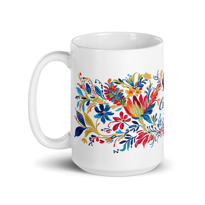 Celia Exclusive Name Art Piece Home Office Work Coffee Mug Mexican Spanish Pride Gift Cup One-Of-A-Kind Calligraphy White Glossy Mug | C19 Mexicada