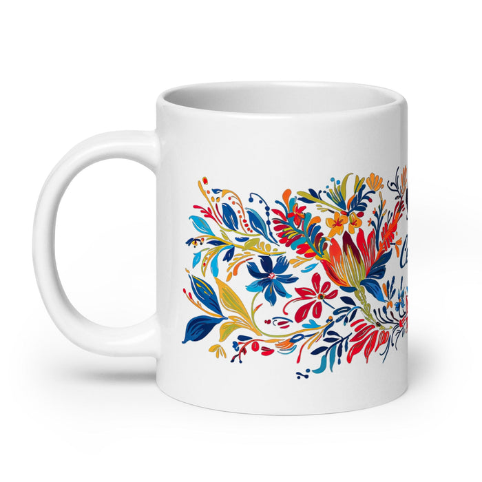 Celia Exclusive Name Art Piece Home Office Work Coffee Mug Mexican Spanish Pride Gift Cup One-Of-A-Kind Calligraphy White Glossy Mug | C19 Mexicada